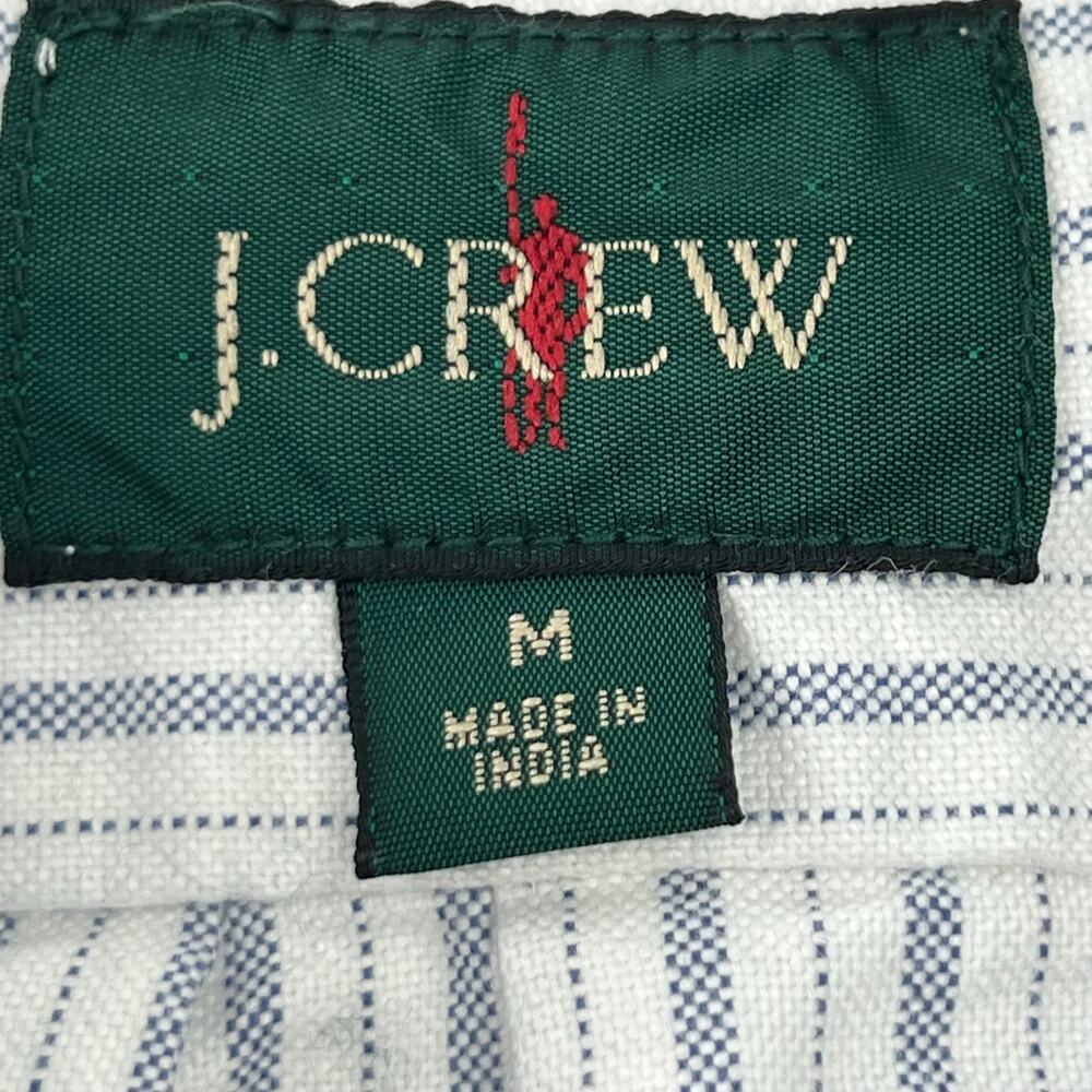 J. Crew Classic Oxford Two-Pocket Work Shirt Eric Stripe White Blue Size M - Picture 7 of 7